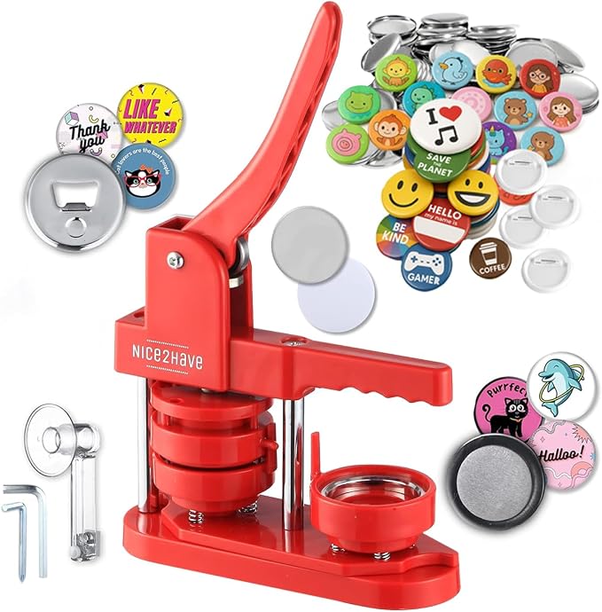 Button Maker Machine 2.25 Inch Pin Maker Kit by Nice2Have