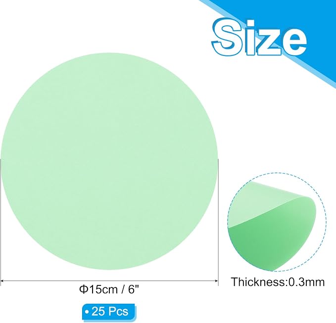 PATIKIL 6inch Circle Card Stock, Light Green - Image 2