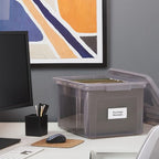 STAPLES File Box Plastic File Box Snap, Letter/Legal Size, Frost Gray - Image 7