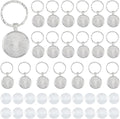 DICOSMETIC 20 Sets Keychain Making Kit 25mm/0.98" Round Trays Platinum Alloy by DICOSMETIC