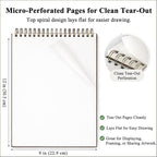 9"X12" Sketch Book Bulk, Top Spiral Bound Sketch Pad, 3 Pack 100 Sheets Each - Image 4