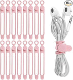 16Pcs Silicone Cable Ties Cord Organizer by ELECTRONICSORGANIZATION