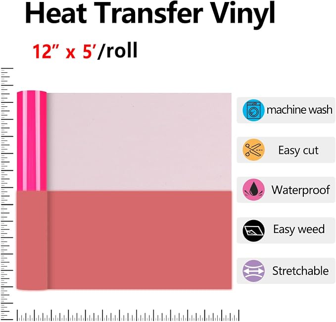 HTVVETUR Glow in The Dark HTV Heat Transfer Vinyl Roll 12 Inch by 5 Feet Iron - Image 3