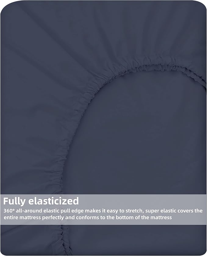 HBHLFZ Twin XL Fitted Sheet Only 2 Pack, Soft Breathable Bottom Sheet - Image 5