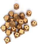 20mm Golden Wooden Geometric Beads - Image 6