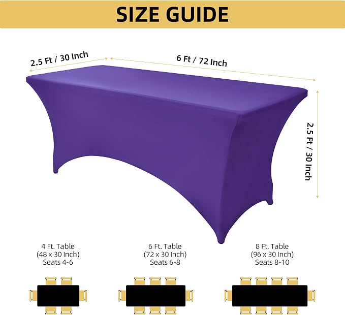 6-Pack 6ft Spandex Table Covers - Image 4