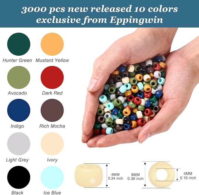 3000+ pcs Pony Beads, Beads for Hair Braids, Beads for Crafts, Plastic Beads - Image 2