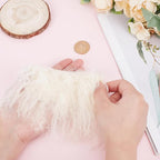 arricraft White Wool Doll Wig, Curly Hair, 5.5x9.45x0.12 Inch, DIY Doll Making - Image 4