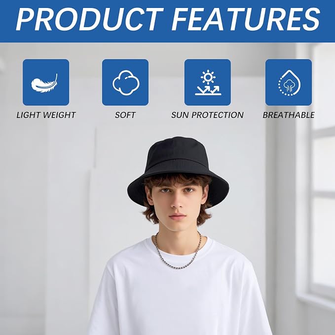 Bucket Hats Bulk Solid Color DIY Blank Hat Bucket Hats - Image 4