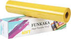 FUNKAKA Yellow Heat Transfer Vinyl Rolls, Adhesive Glossy HTV Vinyl by FUNKAKA