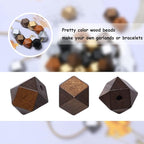 20mm Geometric Wooden Beads Variety Pack Painted Wood Beads Polygon Wooden - Image 4
