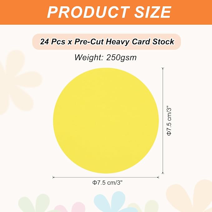 MECCANIXITY 24 Pcs Circle Card Stock, 3 Inch Round Cutouts Paper Thick - Image 2