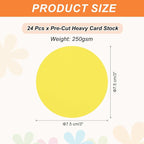 MECCANIXITY 24 Pcs Circle Card Stock, 3 Inch Round Cutouts Paper Thick - Image 2