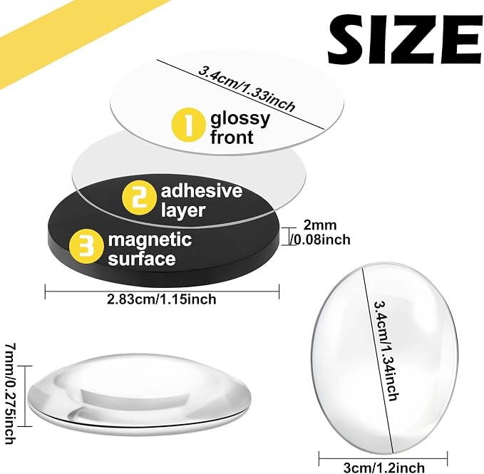 72 Pieces Round Craft Magnets Glass Ceramic Ferrite Magnet - Image 2