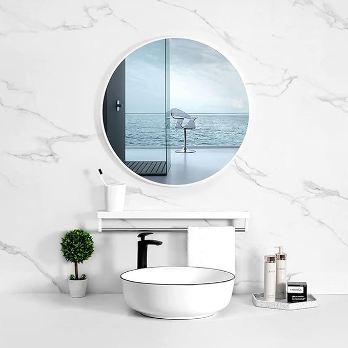 12'' Round Wall Mirror Tiles Self Adhesive Circle Mirror - Image 6