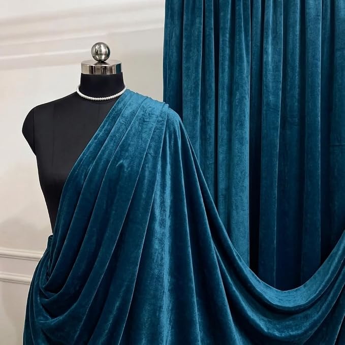 Navy Blue Royal Velvet Fabric by The Yard, Wedding Decor, Fashion & Crafts I by VALENTINATEXTILEINC
