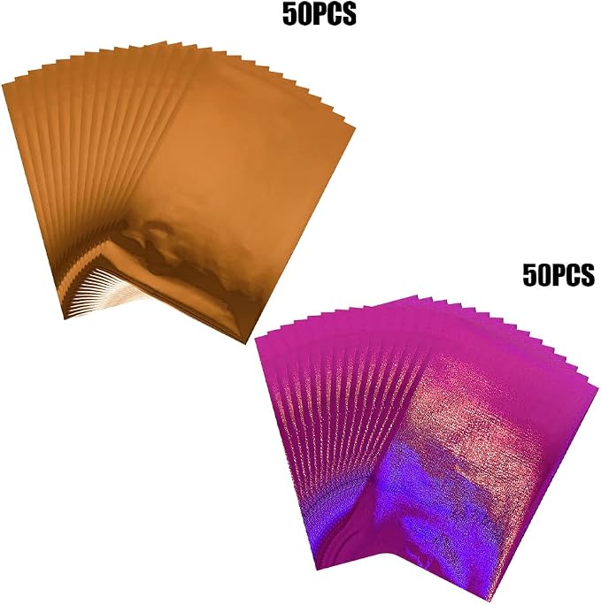 100PCS Toner Reactive Foil for Card Making 11.4x7.9inch Transfer Foil Paper for - Image 2