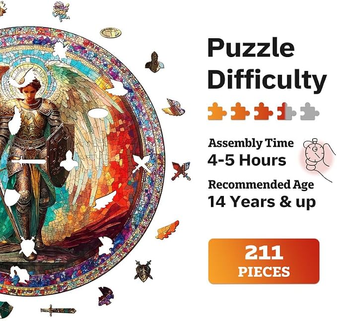 Jigfoxy Wooden Puzzles for Adults, Archangel Michael Wood Puzzles Adult - Image 2