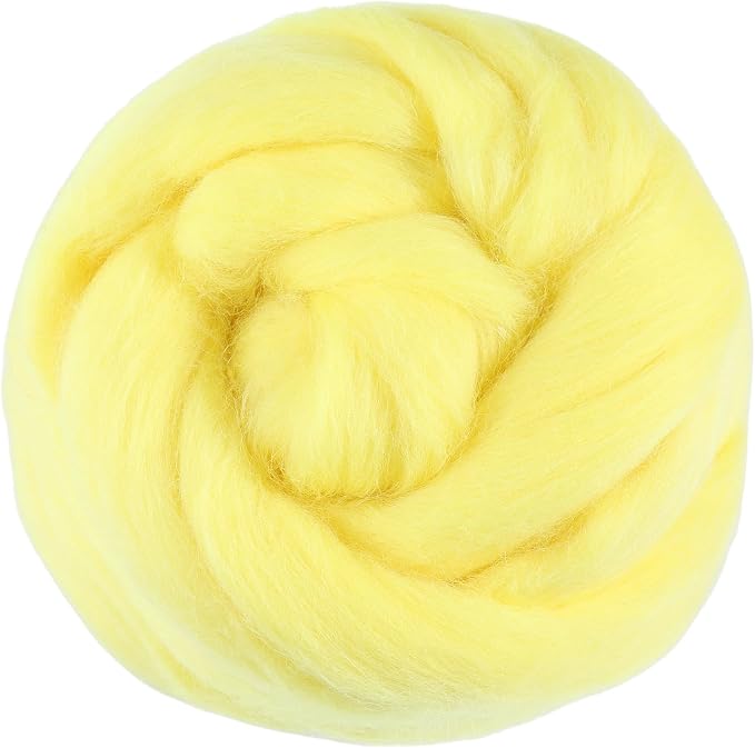 3.53oz Wool Roving, Fiber Roving Wool Top, Needle Felting Supplies, Pure Wools by Jupean