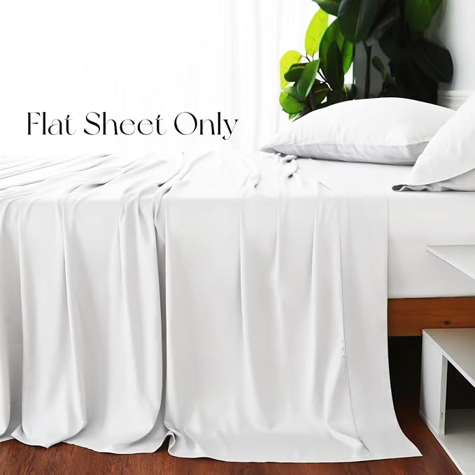 Bamboo Viscose Flat Sheets Only, 400 Thread Count Sateen Weave Twin Size Flat - Image 4