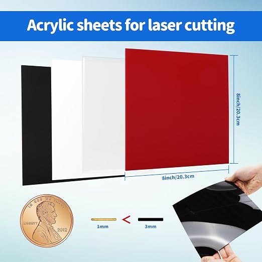 YMYKLB-2Pack 1/8 Thick 12 X 16 Inch 3mm Red Acrylic Sheets - Image 3