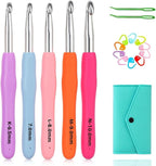 Yarniss Large Ergonomic Crochet Hooks Set 6.5mm 7.0mm 8.0mm 9.0mm 10.0mm by Yarniss