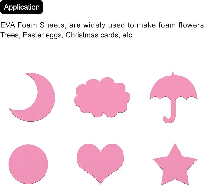 MECCANIXITY EVA Foam Sheets Pink 9.8 Inch x 9.8 Inch 3mm Thick Crafts Foam - Image 5