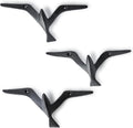 Ambipolar Iron Cast Decorative Gull Bird Wall Mounted Coat Hooks, Black, Set of 3