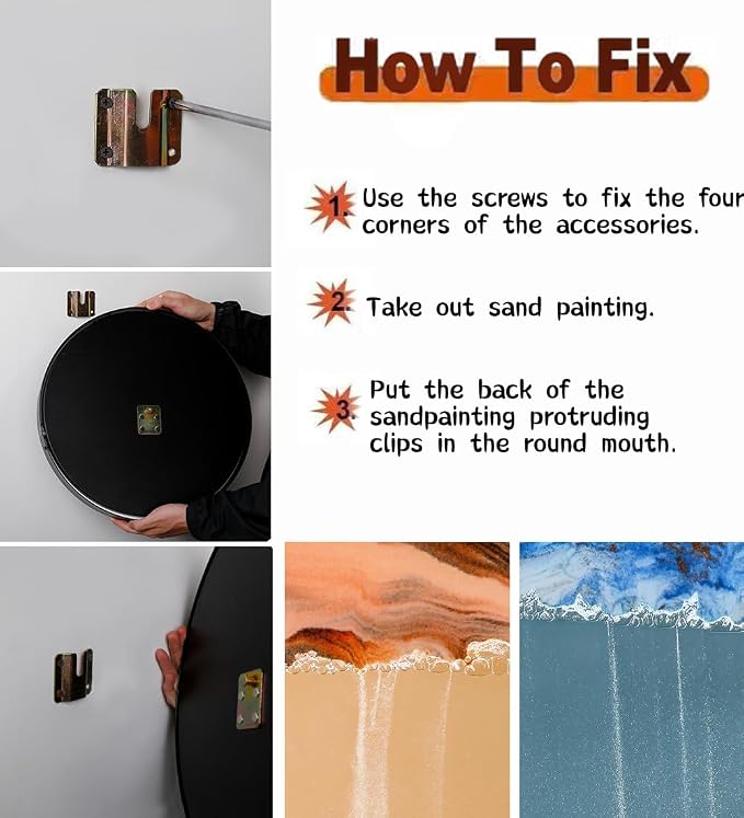 Oneshow 17.3" Moving Sand Art Picture Wall Art, 3D Sand Art Liquid Motion | - Image 5
