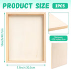 FSWCCK 2 Pack 12 x 16 inch Wood Panel Boards, Unfinished Wood Canvas Panels - Image 2