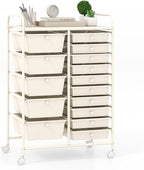 Giantex 15 Drawers Rolling Cart, Classroom Organizers, Storage Cart by Giantex