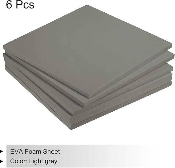 MECCANIXITY EVA Foam Sheets Light Grey 9.8 Inch x 9.8 Inch 10mm Thick Crafts - Image 3