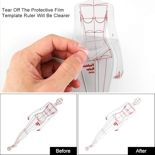 Update 4PCS Fashion Drawing Ruler, French Curve Ruler Sewing Humanoid Patterns - Image 5
