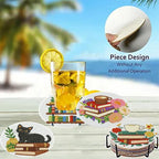 8 Pack Diamond Art Coasters, Bookshelf Diamond Painting Coasters Kits | Books - Image 4
