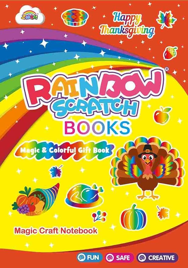 ZMLM Scratch Paper Art-Crafts Gift: 2 Pack Rainbow Notebooks Supplies Toys by ZMLM