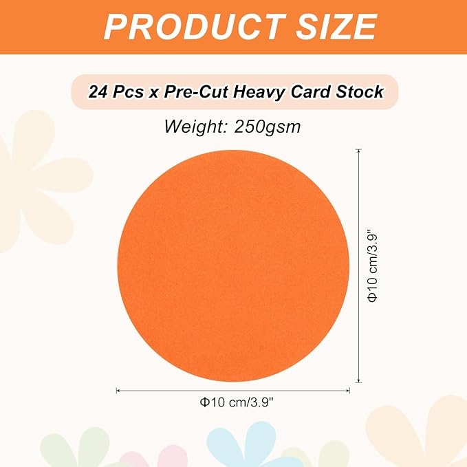 MECCANIXITY 24 Pcs Circle Card Stock, 3.9 Inch Round Cutouts Paper Thick - Image 2