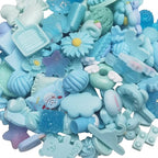 Chenkou Craft 50pcs Lots Mix Assorted Baby-Blue Craft DIY Flatbacks Resin Flat by ChenkouCraft