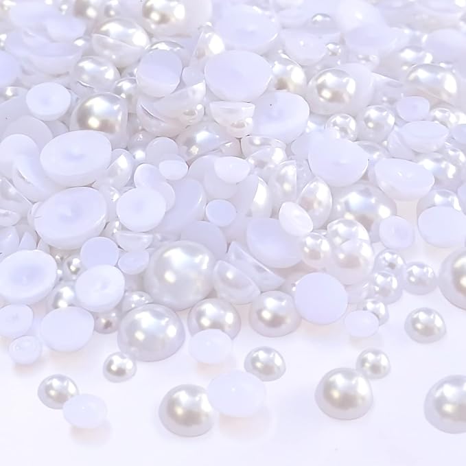 Flatback Pearl Bead for Crafts Half Pearl Beads for Crafting DIY by Cymtoo