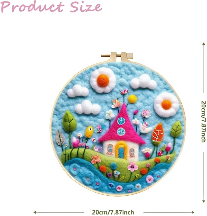 CaptainCrafts Needle Felting Kit, Wool Felt Supplies, Embroidery Hoops - Image 2