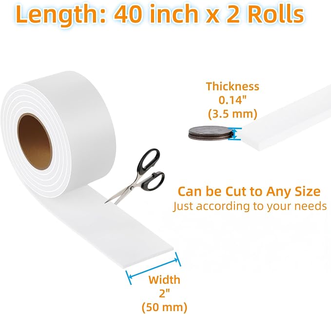 Felt Strips with Adhesive Backing – Furnigear Heavy Duty Cuttable Felt Tape - Image 2