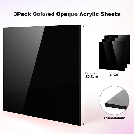 Adrattnay Black Acrylic Panels 1/8 Thick, Opaque Acrylic Panels - Image 2