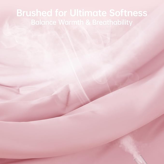 MUXHOMO Pink King Size Comforter Set, All Season Ultra Soft Down Alternative - Image 3