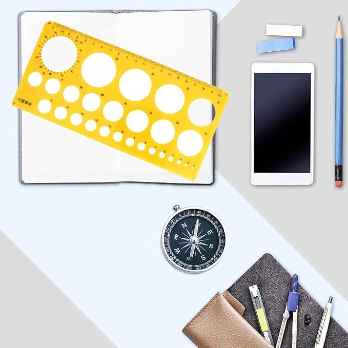 Utoolmart Geometric Drawing Template Measuring Ruler 20cm - Image 6