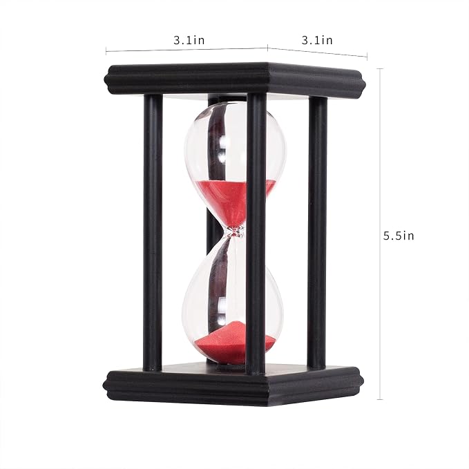 BELLAWARE Hourglass Timer with Red Sand, 15 Minute Wooden Sand Timer | Creative - Image 5