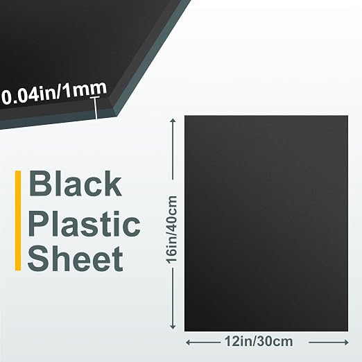 12 Pack Black Plastic Sheet 12x16x0.04 in Flexible High Tensile Plastic Sheets - Image 2