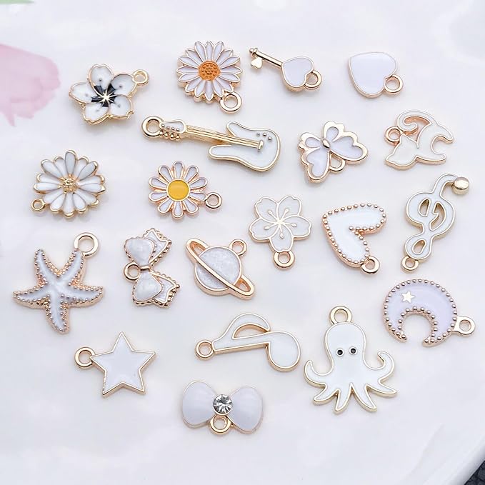 WOCRAFT 40pcs 20 pairs Assorted Enamel Bracelet Charms - Image 2