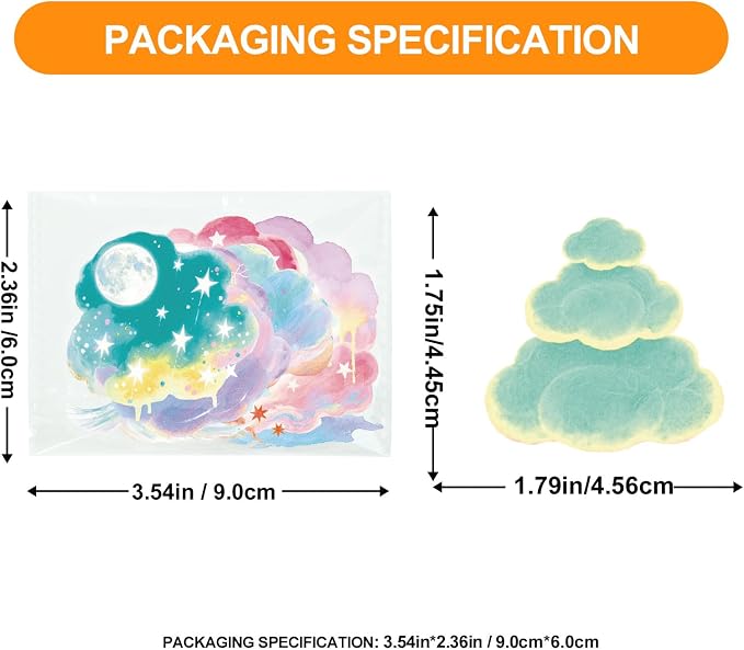 50Pcs Weather Stickers Transparent Aesthetic Cloud Stickers - Image 2