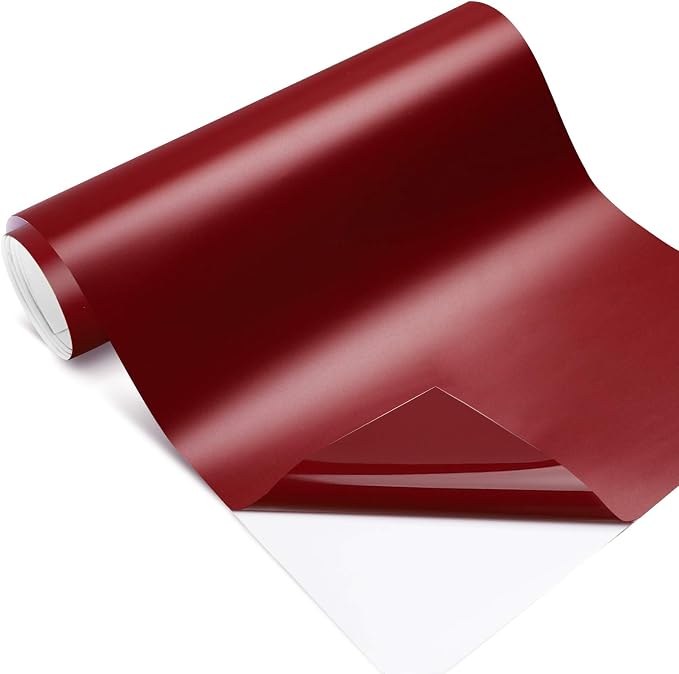 WRAPXPERT Maroon Permanent Vinyl, Satin Burgundy Adhesive Vinyl Roll - Image 6