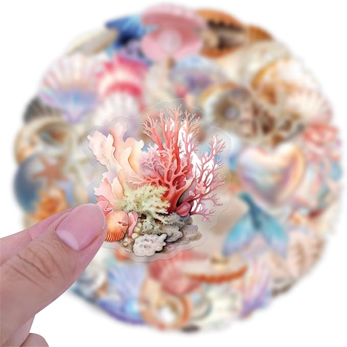 60PCS Cartoon Conch Stickers Funny Sea Shell Stickers - Image 2