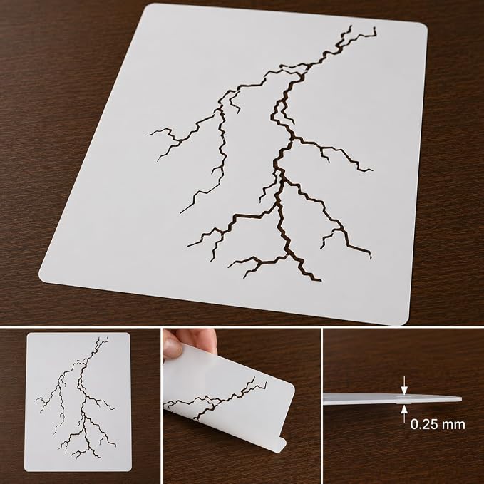 Lightning Bolt Stencil | Reusable Nature Street Art Inspirational Graffiti - Image 8